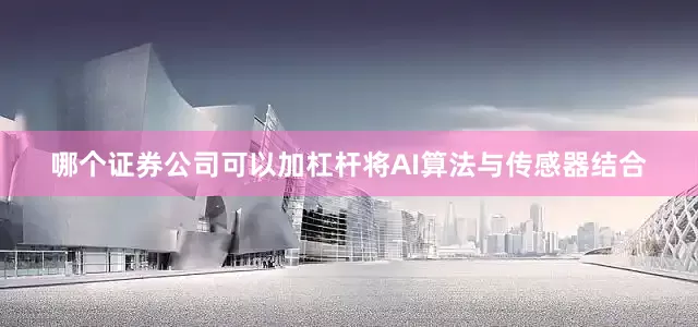 哪个证券公司可以加杠杆将AI算法与传感器结合